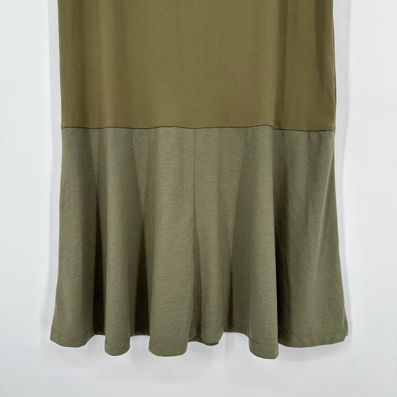 NIKO AND… Sleeveless Tank Dress Knee Length Mixed Fabric Jersey Sheath Green - Picture 7 of 10